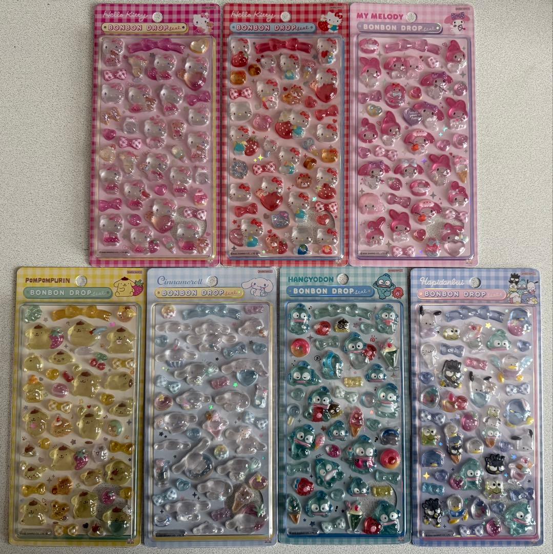 サンリオボンボンドロップシール第二弾　【国内正規品】　7枚セット