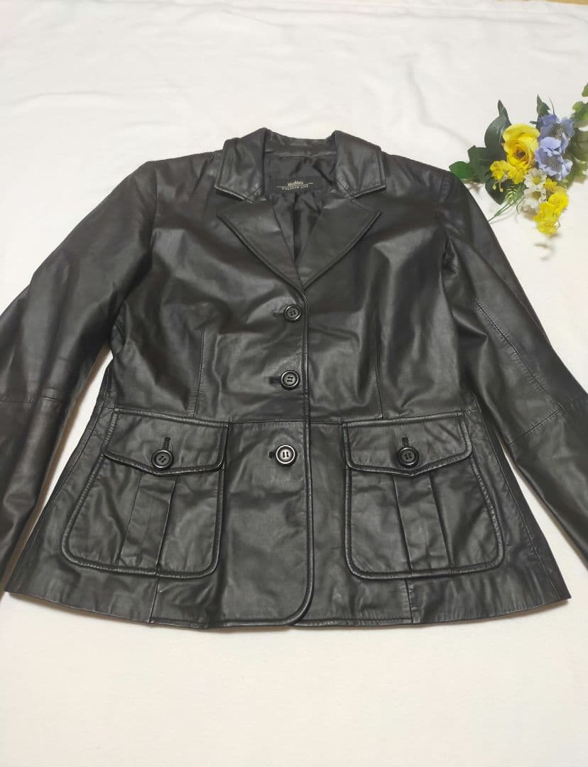 MaxMara Weekend Line 黒レザージャケット　本革　ブラック