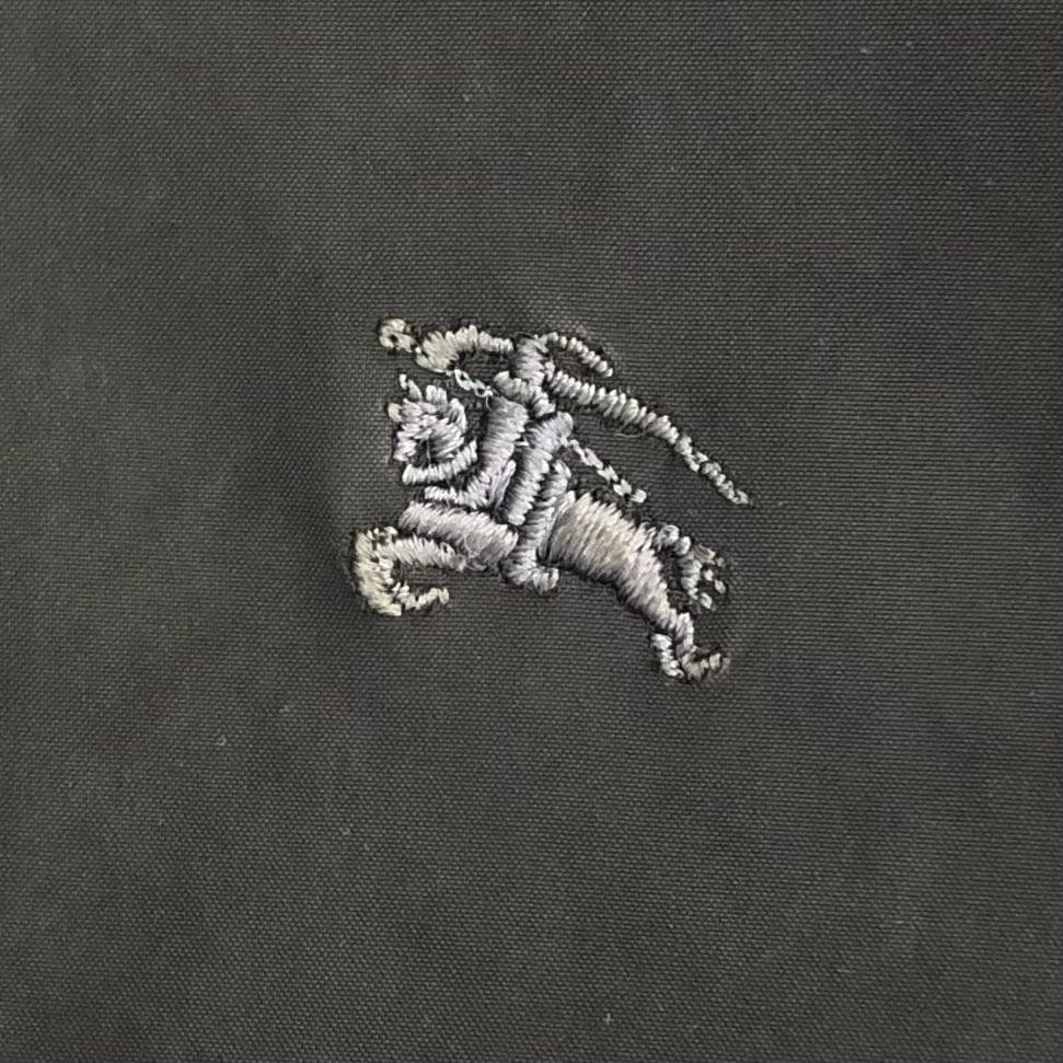 バーバリー ステンカラーコート Lサイズ ノバチェック ラビットファー 黒色