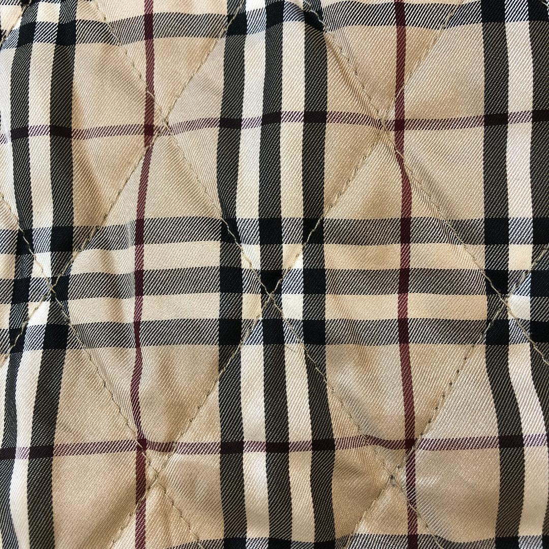 バーバリー ステンカラーコート Lサイズ ノバチェック ラビットファー 黒色