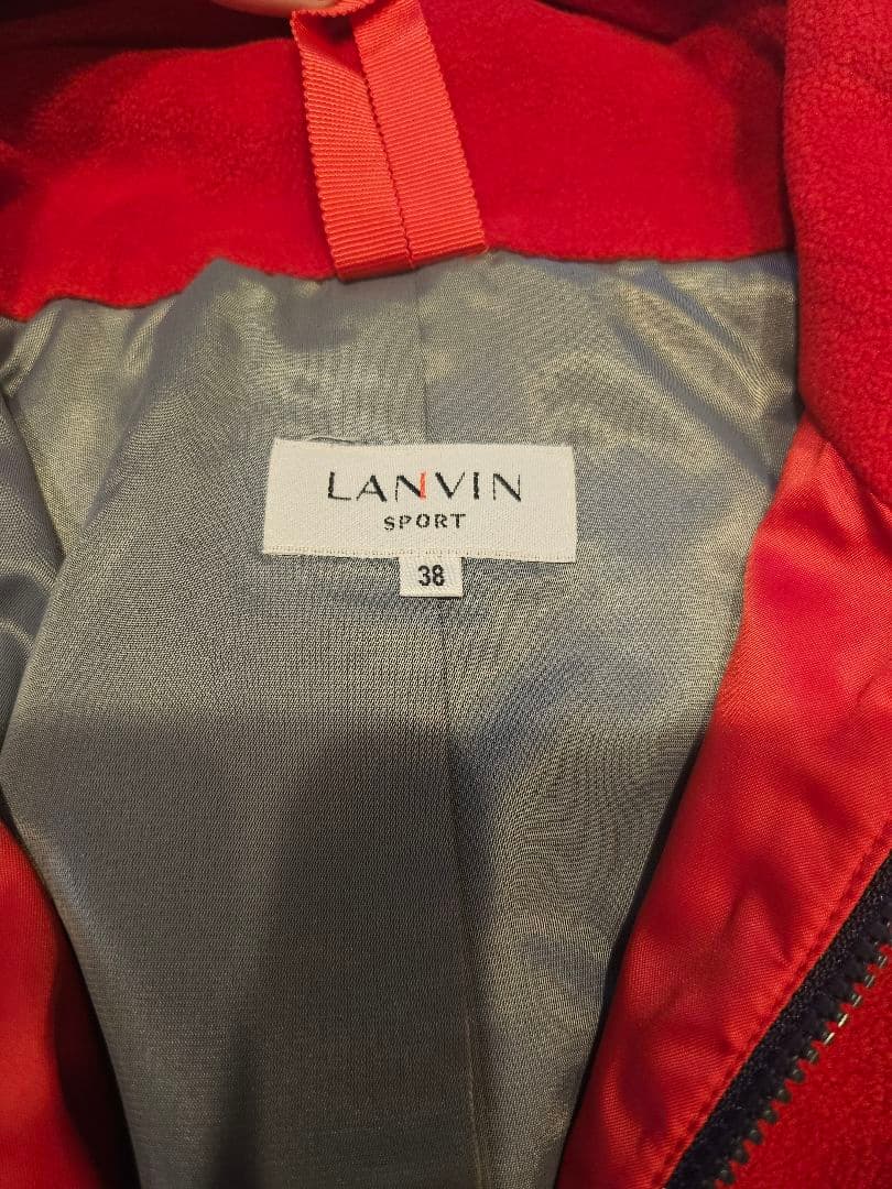 美品　LANVINランバンスポーツ　2ウェイ　防寒ゴルフ アウターウェア レッド