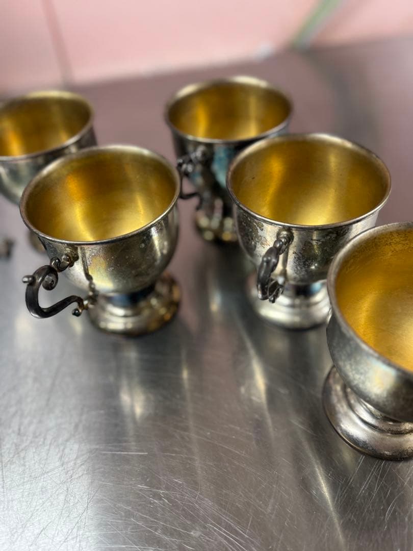 アンティーク　銀器　カップ持ち手付き