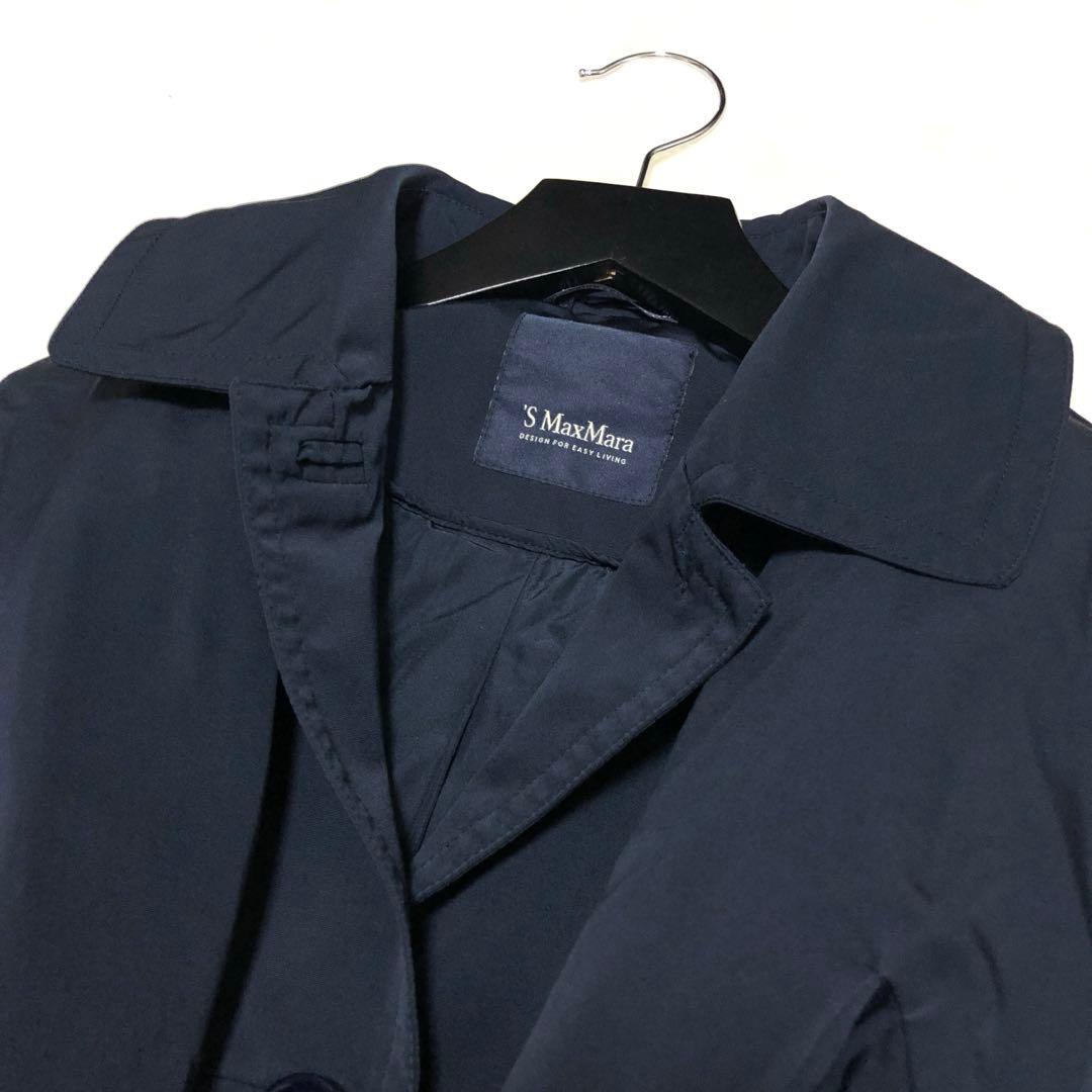 極美品　近年モデル✨　エスマックスマーラ　トレンチコート　ベルテッドコート　濃紺