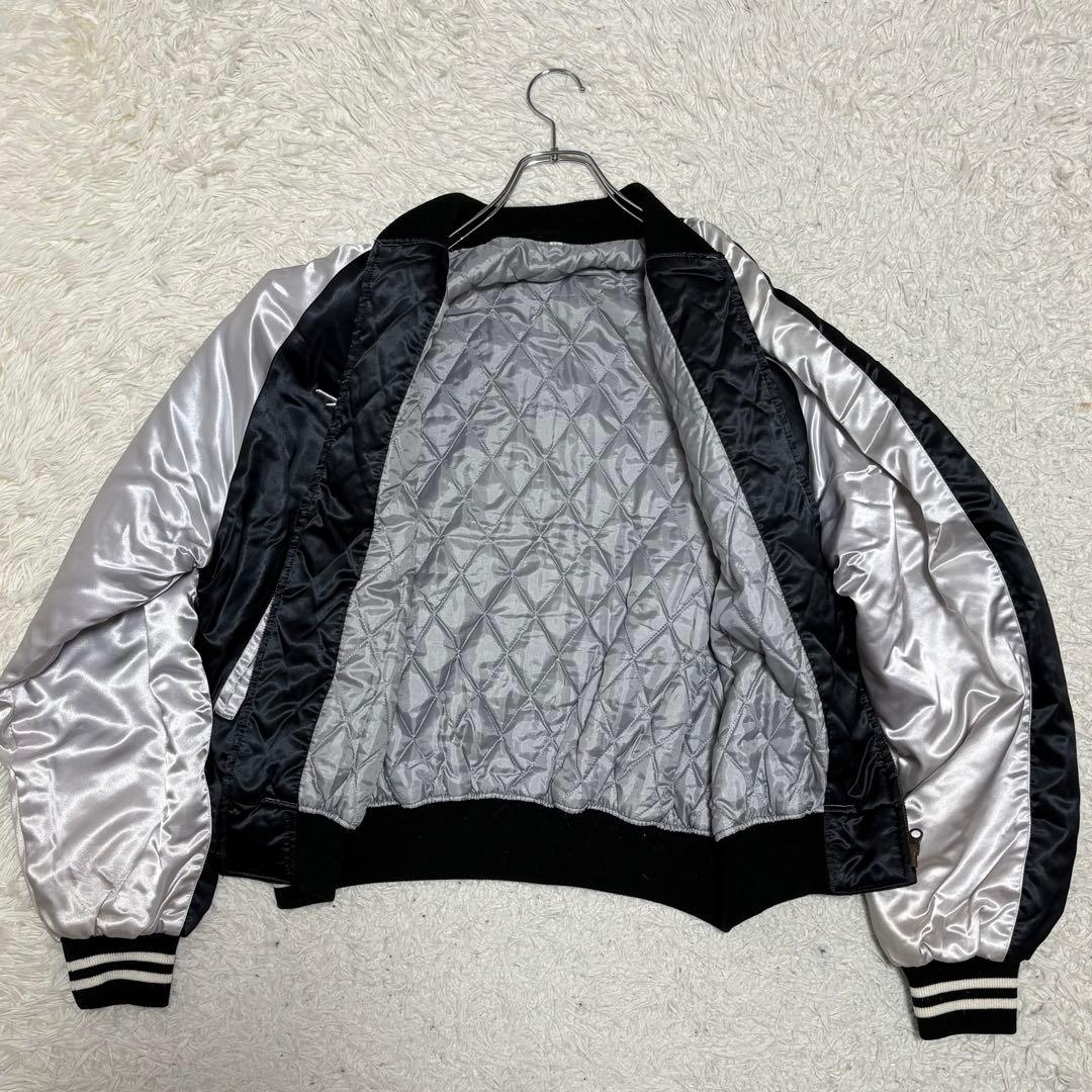 プリンス商会 スカジャン 龍 ドラゴン 横須賀 ブラック&シルバー LL サイズ