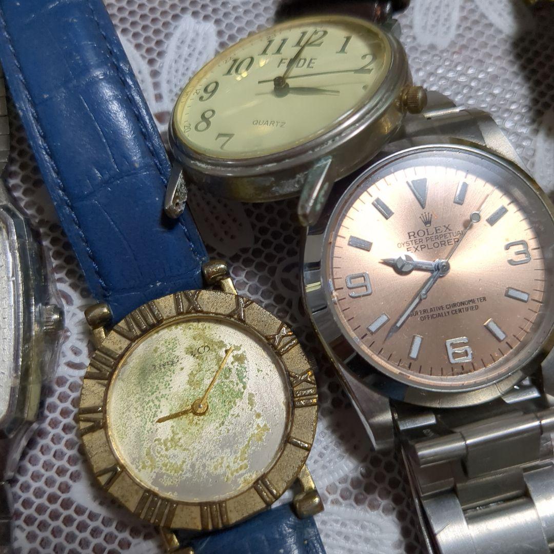 ティファニィグッチローレクスその他保管品不動品電池切れケースベルト皮ベルト未使用