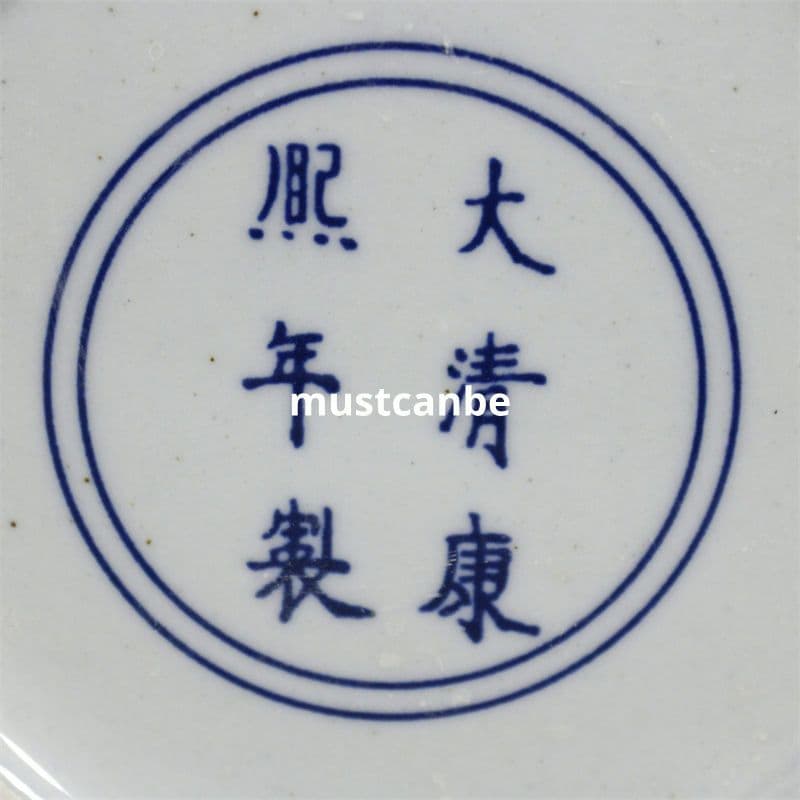 清康熙官窯藍底鳳凰紋将軍缶 景徳鎮 陶磁器 装飾品 現代工芸品 美術品 置物