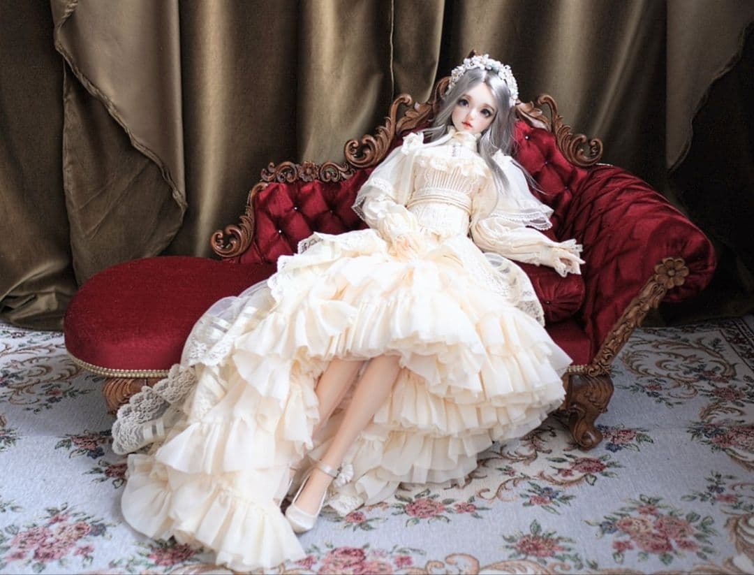 ドール用 1/3サイズ クラシカルカウチソファ ア ダイヤ SD BJD