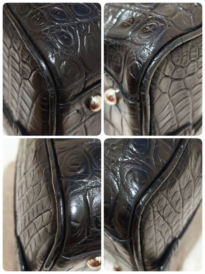 【美品】JRA・クロコダイル・ボストンバッグ・肩掛け・金具