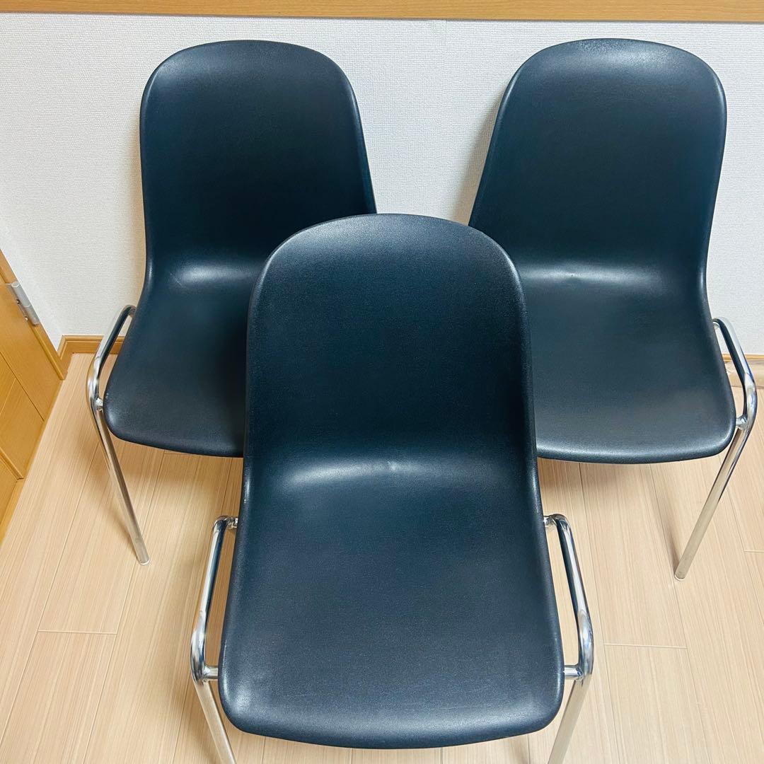 MOD ELENA スタッキングチェア 3脚 ブラック色 ミッドセンチュリー