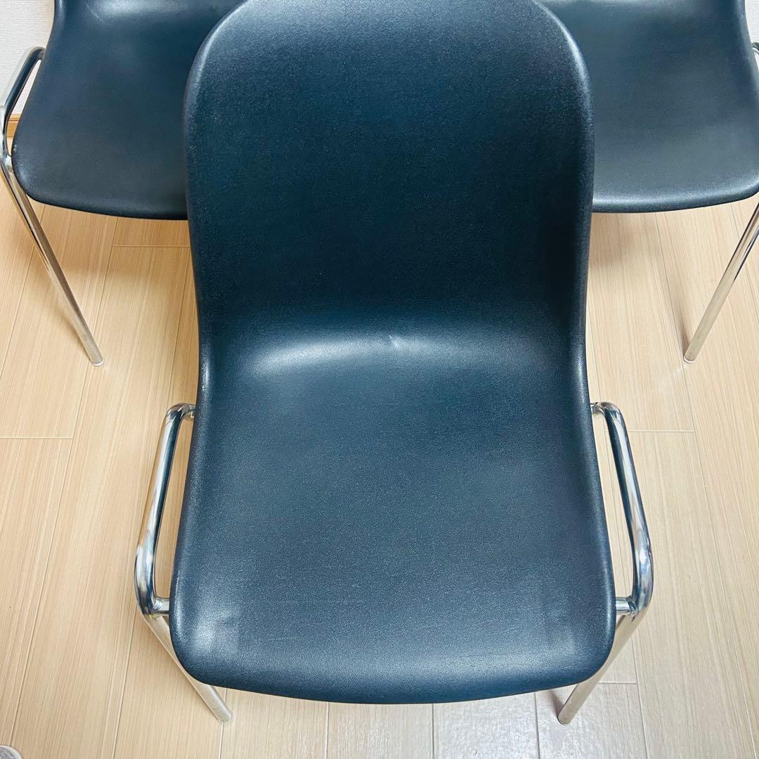 MOD ELENA スタッキングチェア 3脚 ブラック色 ミッドセンチュリー