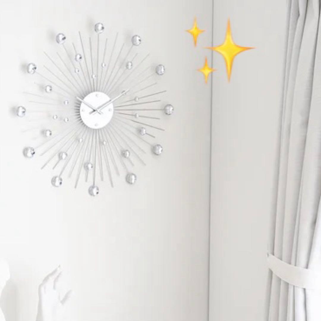 Francfranc ビジュー ウォールクロック シルバー　壁掛け時計　オシャレ