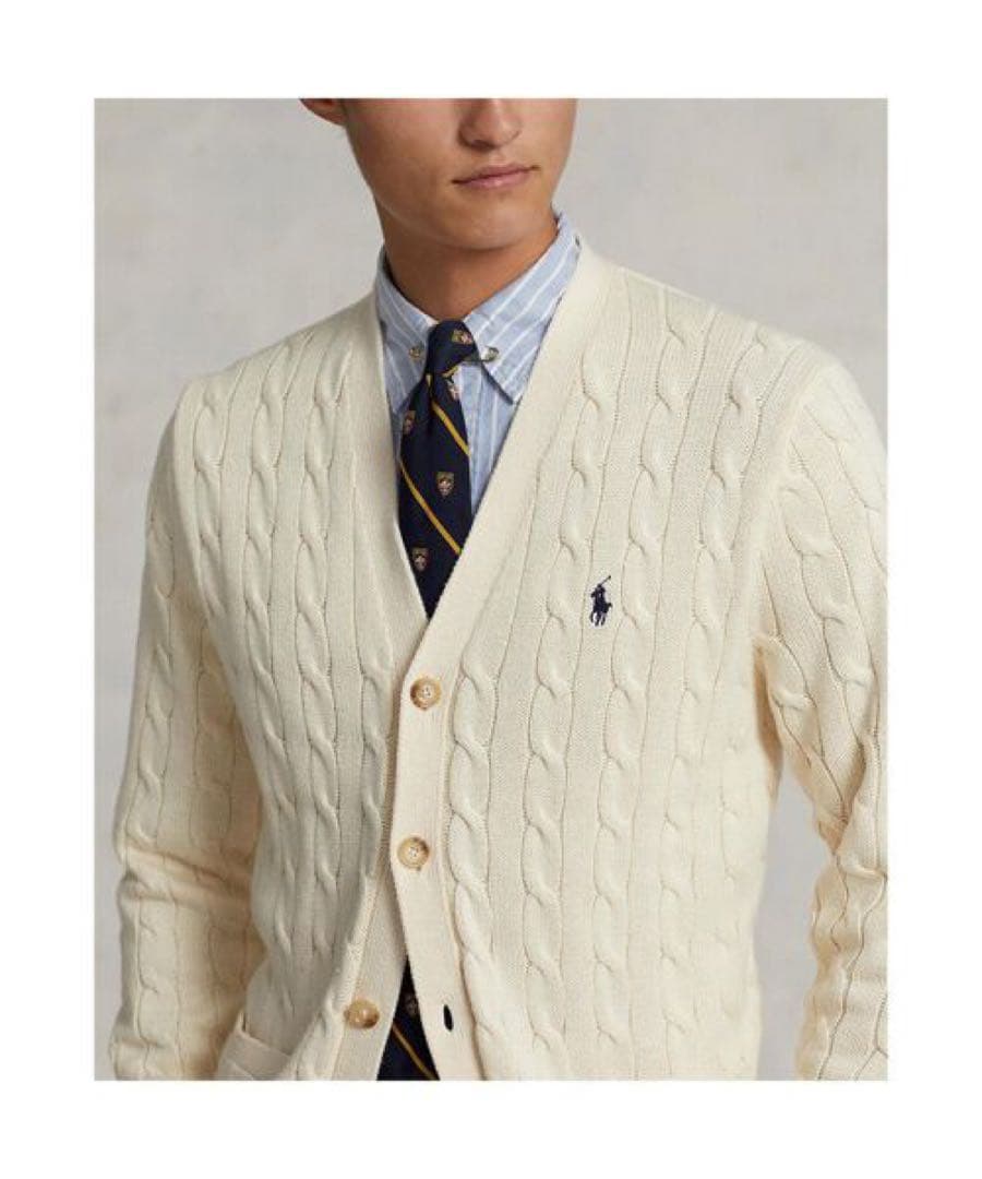 4*番様 ポロ　ラルフローレン　ケーブルニットカーディガン