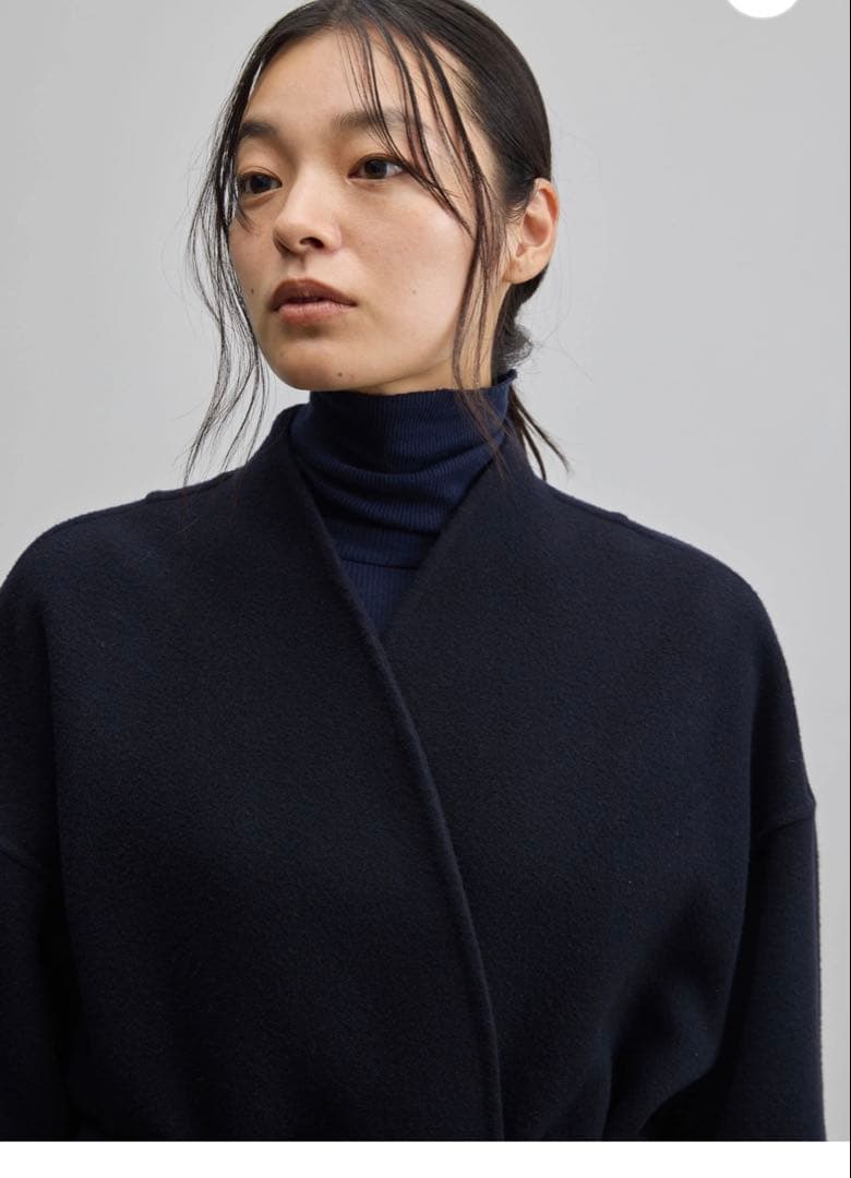 週末SALE‼️SOÉJUソージュウールリバーミディコートネイビー