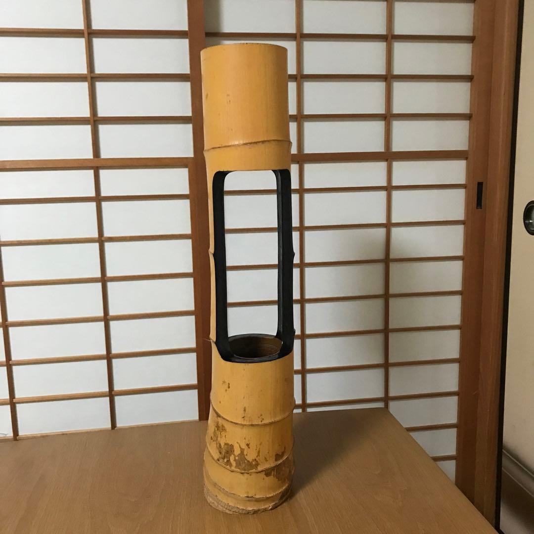 竹　二重切　花入れ　④