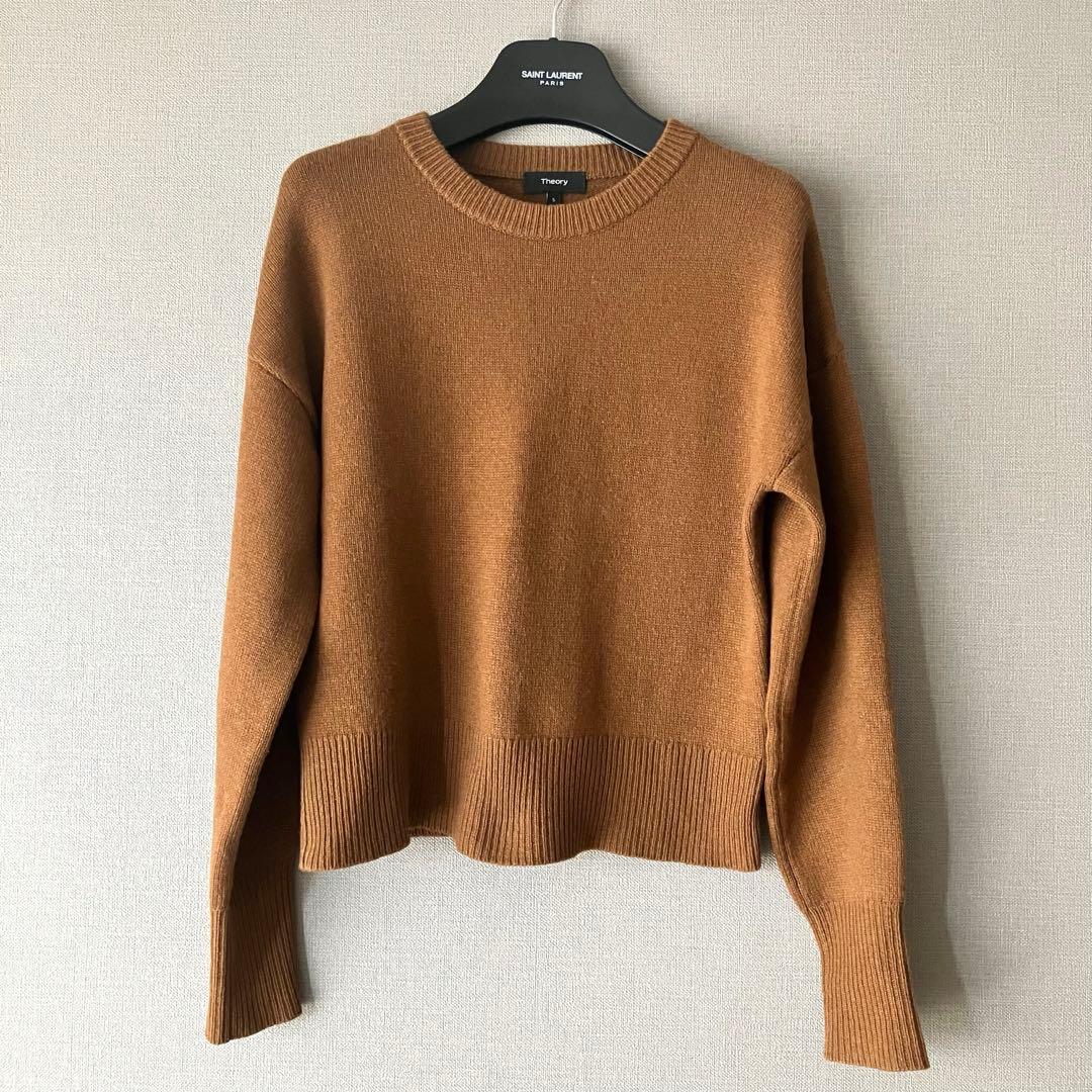 【美品】Theory セオリー カシミヤ100% ニット セーター ブラウン