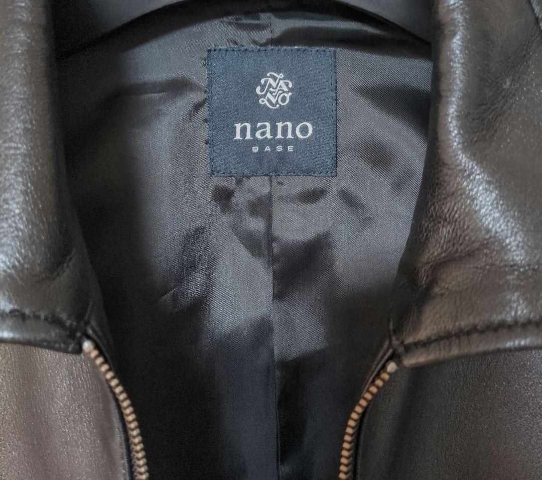 【NANO UNIVERS 】シングルライダースジャケット М 羊革