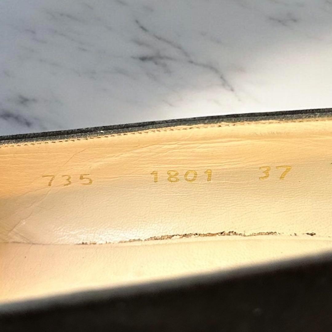 CHANELココマーク　スエード　パンプス　黒　24cm