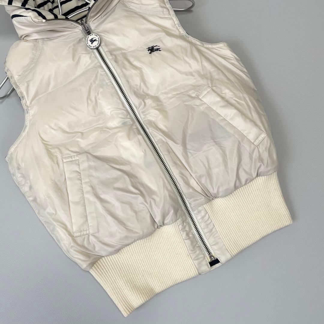 美品✨バーバリーブルーレーベル リバーシブル ダウンベスト 水鳥天然羽毛 M