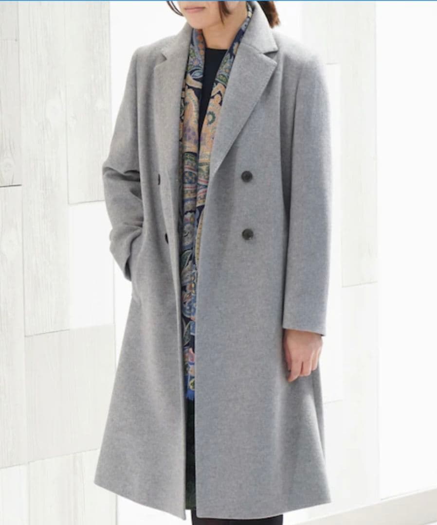 Paul Stuart　ウール カシミア ロングコート グレー