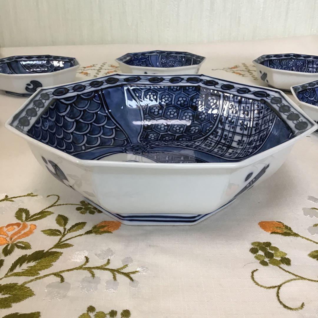 食器　三河内焼　平戸松山　八角皿　大1枚小5枚　小鉢　小皿　大鉢