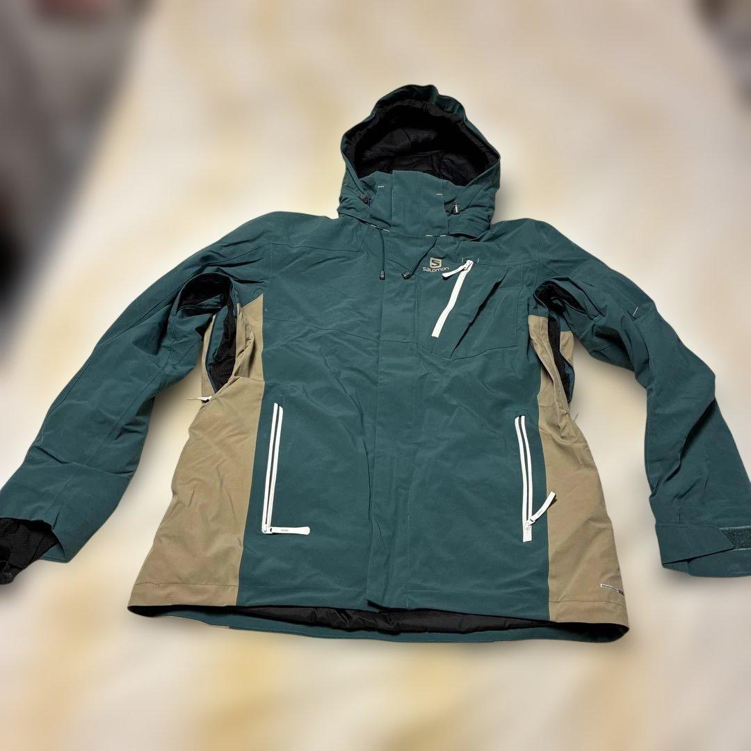 スキースノーボード　サロモンウェア ダークグリーン/オレンジパンツ