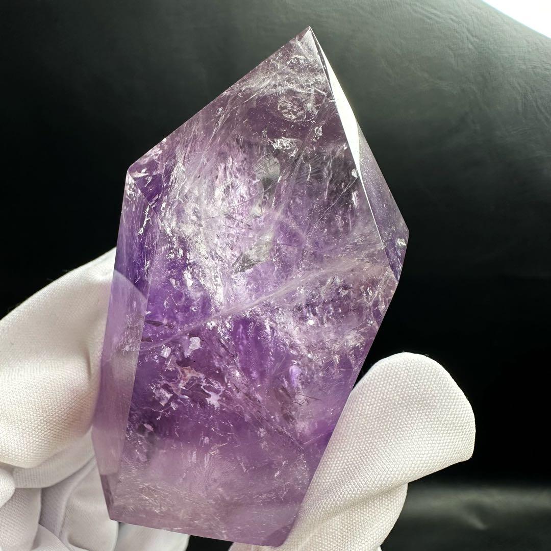 高品質❗️レインボー☆アメジスト 六角柱 パワーストーン天然石 原石A1061