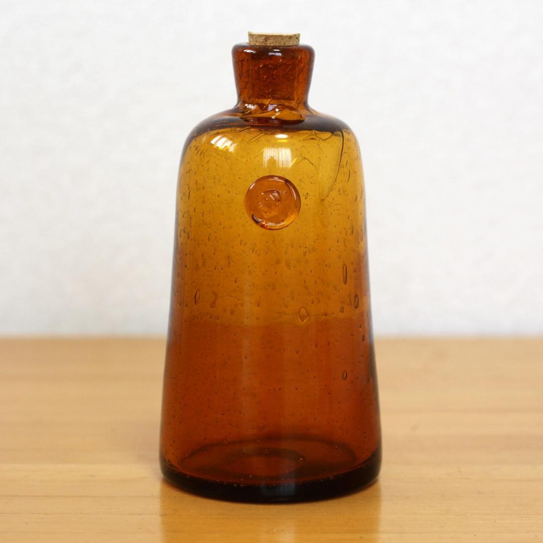【サインあり】エリックホグラン　Erik Hoglund　アンバー 花瓶/花器