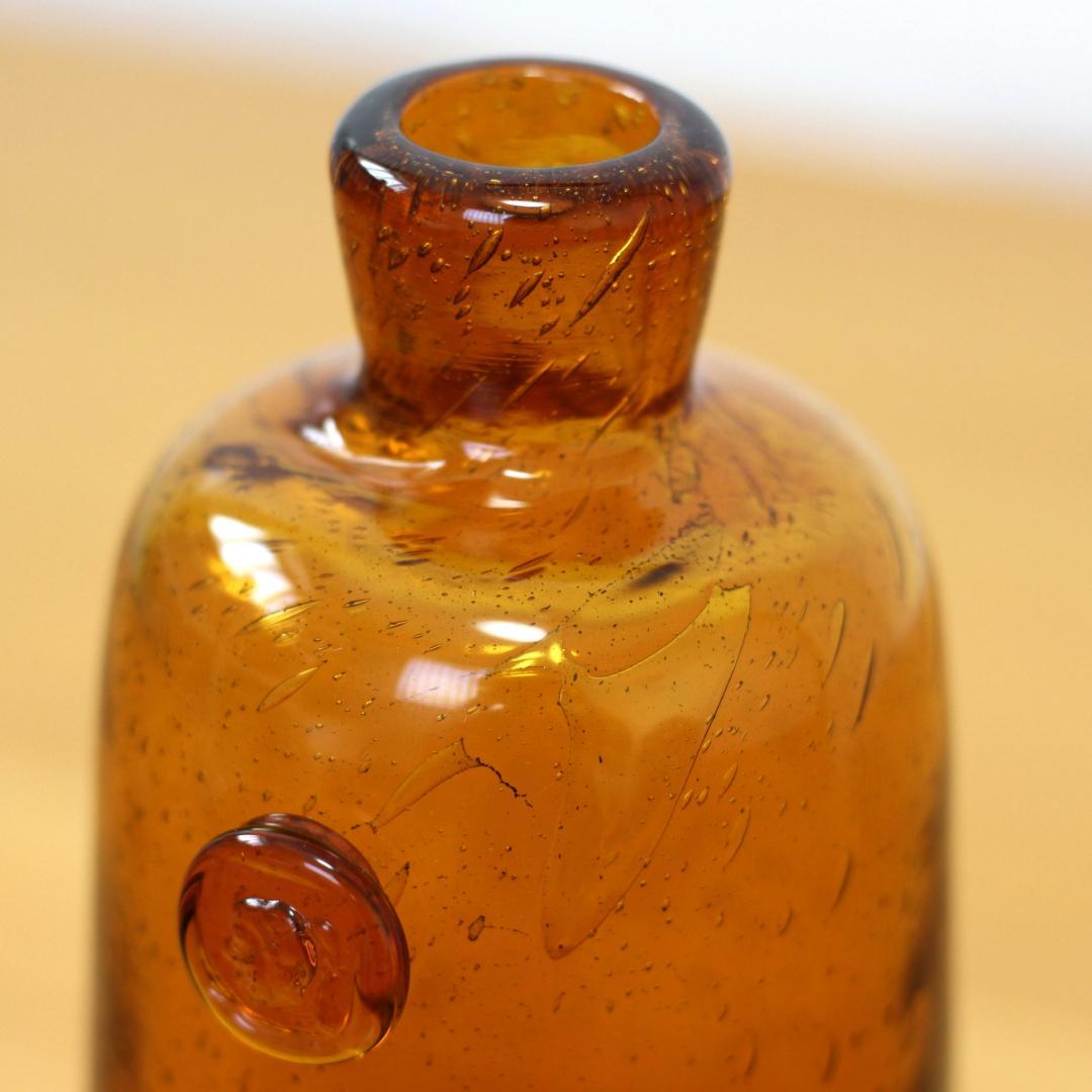 【サインあり】エリックホグラン　Erik Hoglund　アンバー 花瓶/花器