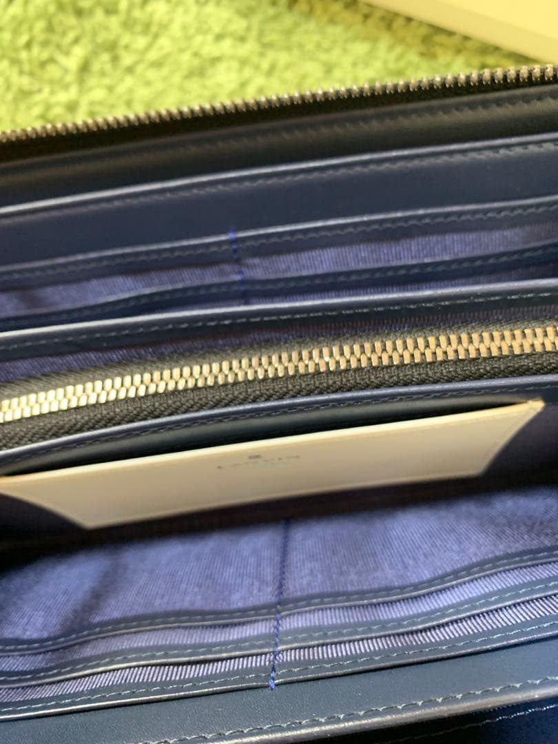 新品 23100円円 ランバン オン ブルー長財布 牛革 レザー アイボリー