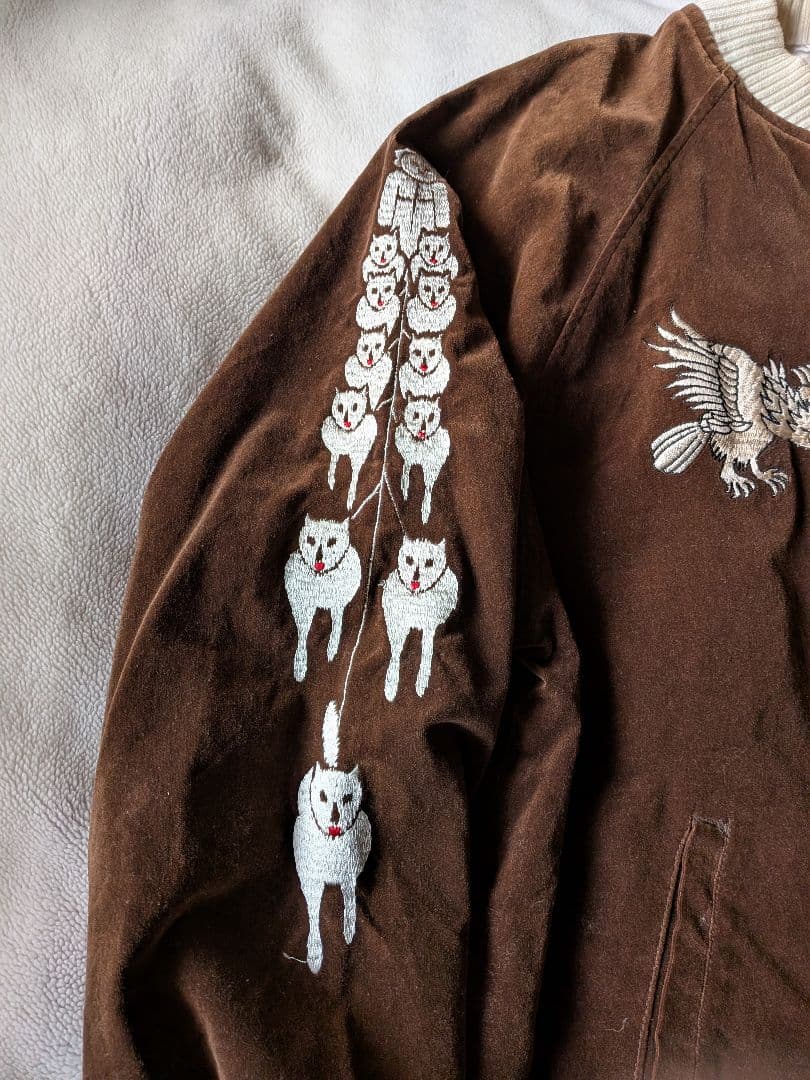 HOUSTON スカジャン アラスカ 別珍 刺繍 ジャケット