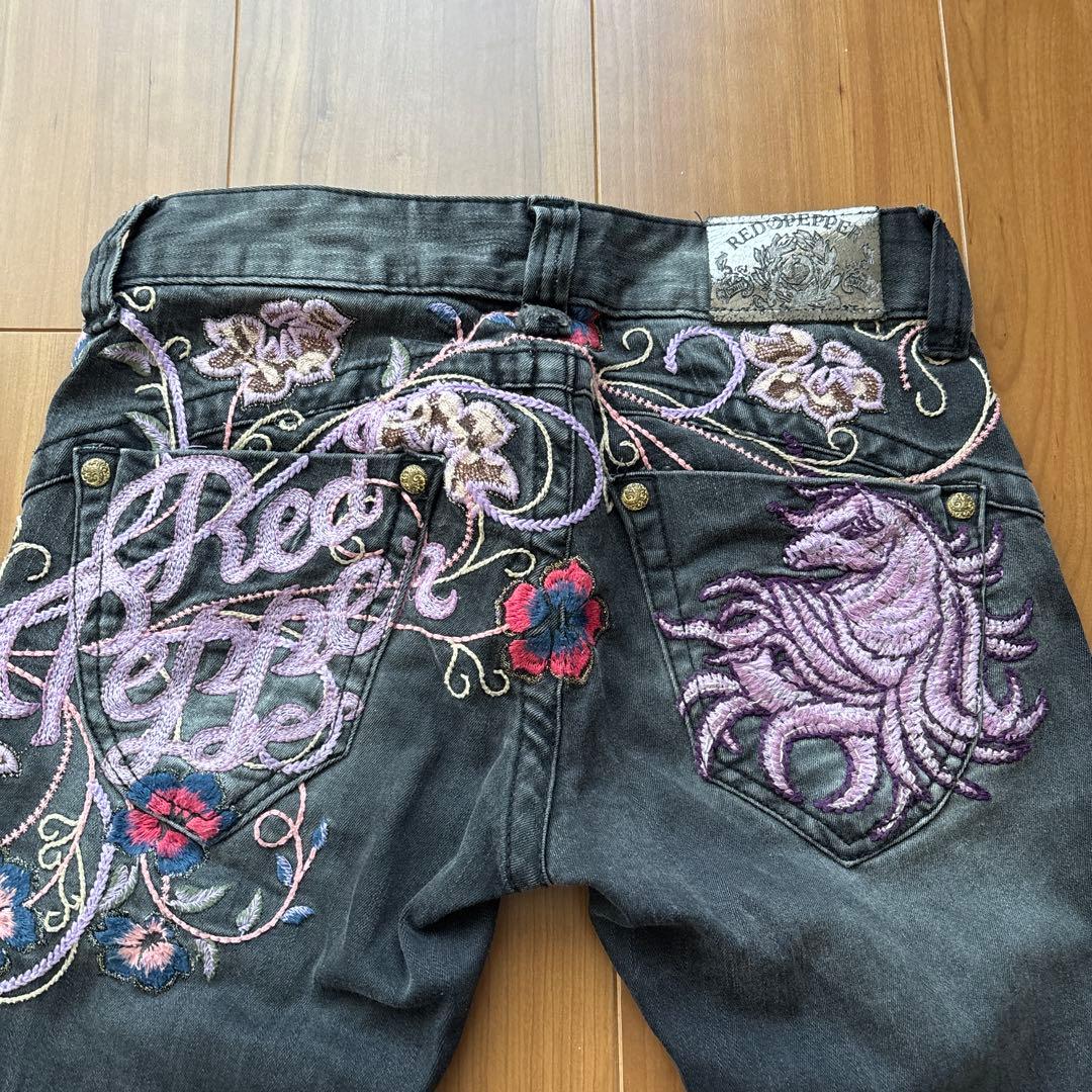 REDPEPPER 花と馬 デニムパンツ 25インチ