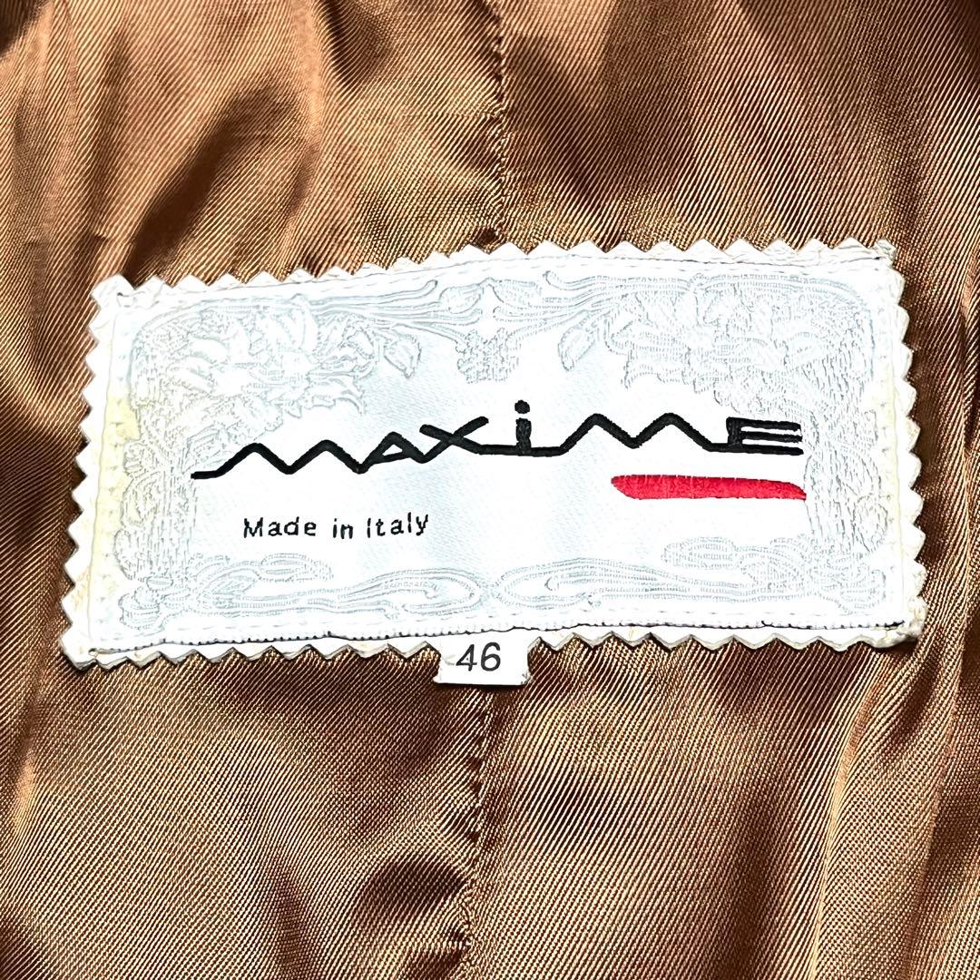 ★激レア★イタリア製★ヴィンテージ★MAXIME★レザーコート★花柄型押し★46