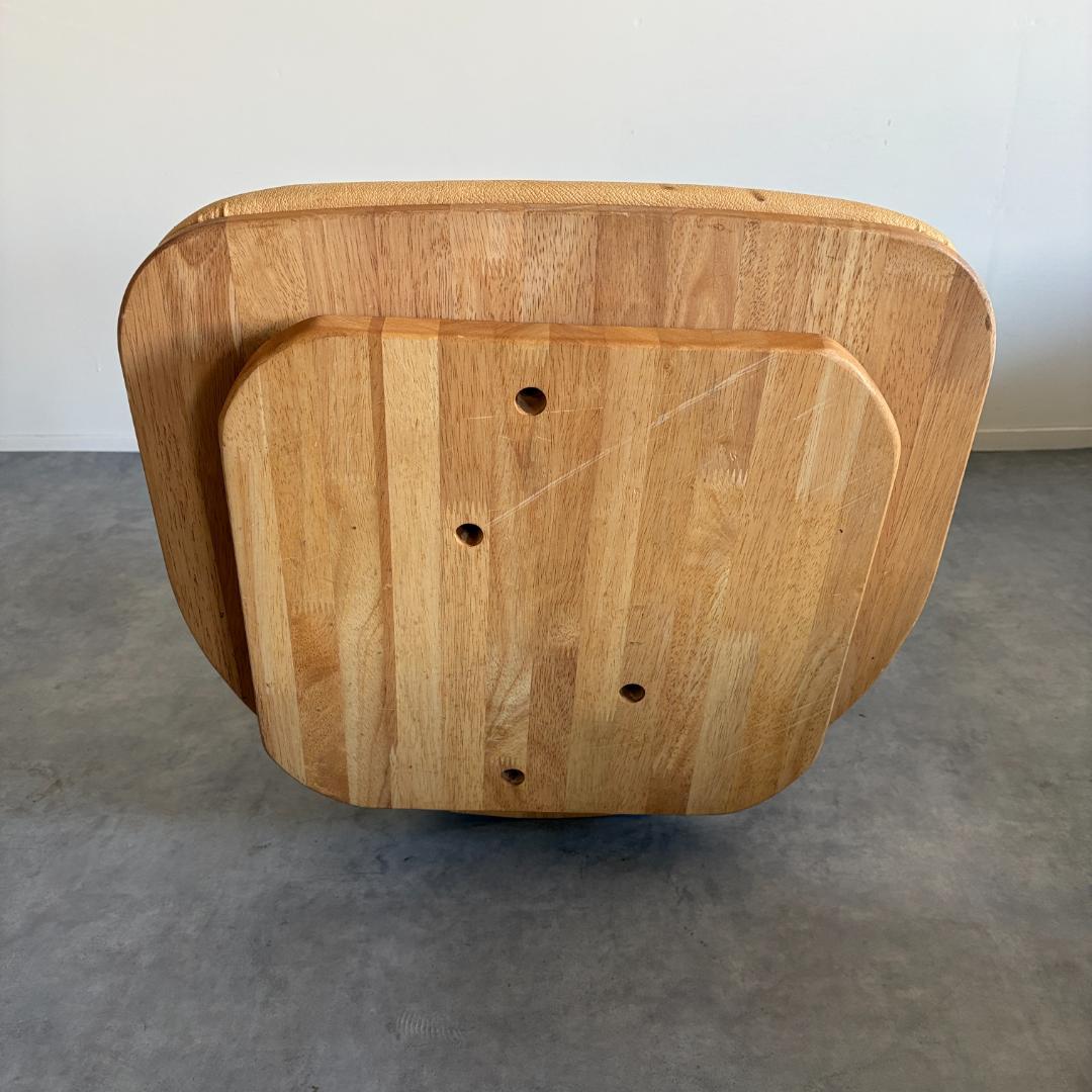 日本製 無垢材 回転座椅子【B】