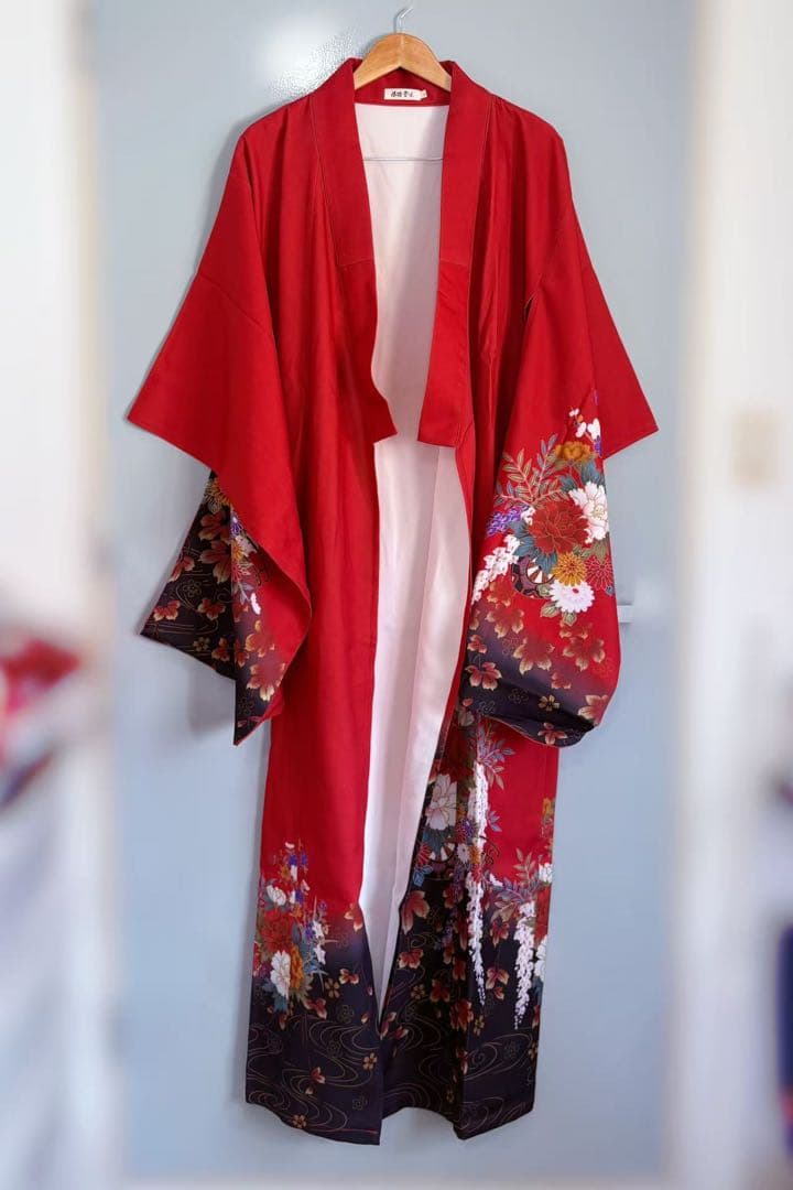 4️⃣着物 豪華 振袖 袋帯 作り帯 巾着バッグ 3点セット