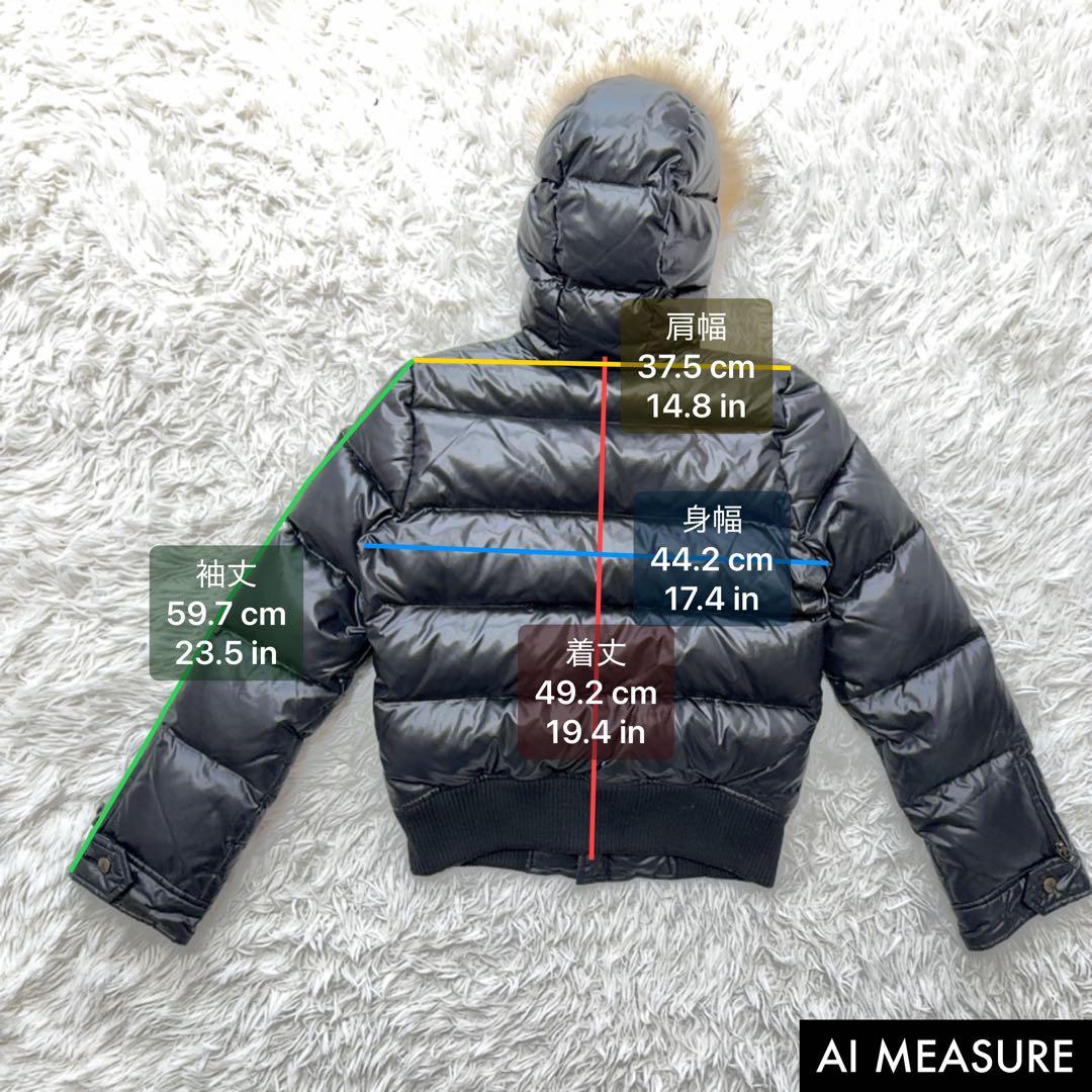 バーバリーブルーレーベル ラクーンファー ダウンジャケット ノバチェック 総柄