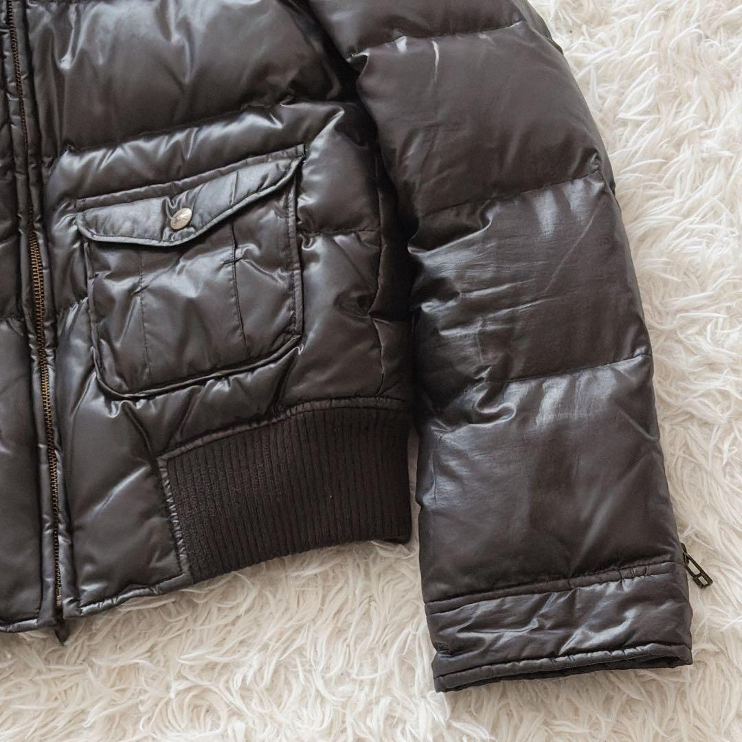 バーバリーブルーレーベル ラクーンファー ダウンジャケット ノバチェック 総柄