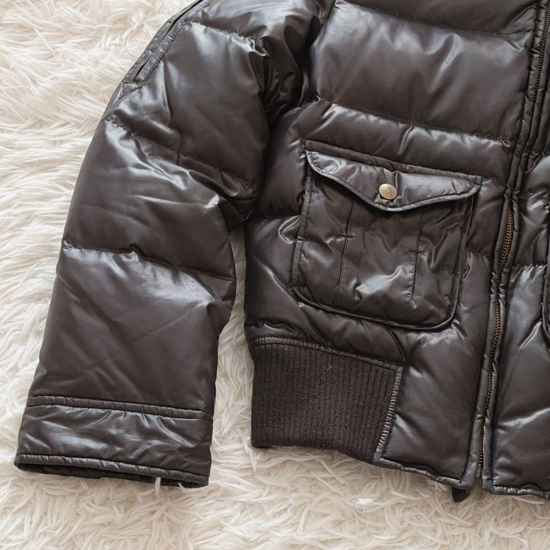 バーバリーブルーレーベル ラクーンファー ダウンジャケット ノバチェック 総柄