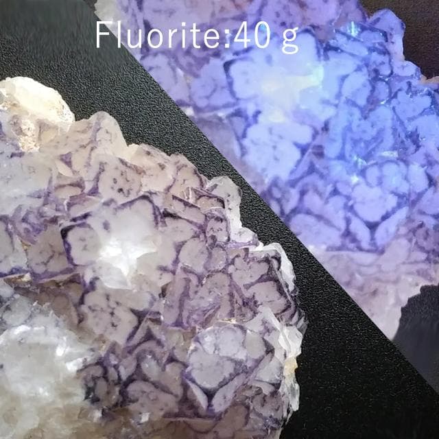 40g　縁取りフローライト　キューブタイプ　鉱物標本　フローライト