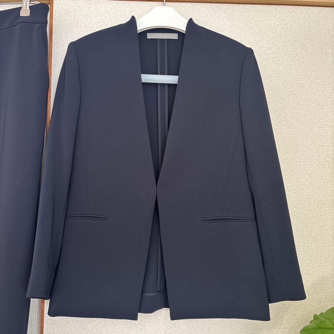theory lux ネイビーパンツスーツ上下