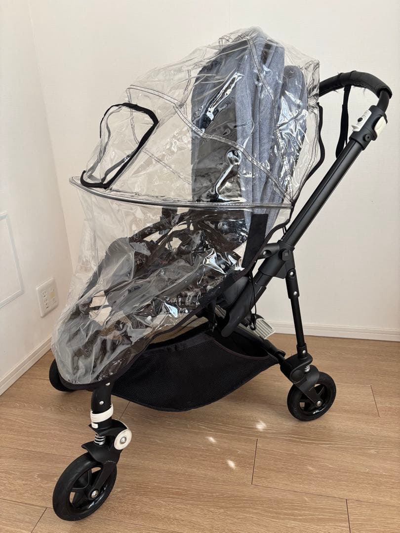 【スタンド付き】バガブー ビー5 ブラック ブルーメランジ レインカバー付