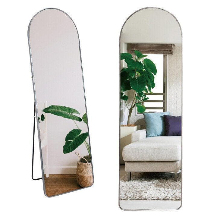 スタンドミラー 鏡 全身 鏡 壁掛け 姿見鏡 全身鏡 アーチ形 大型 黒 975