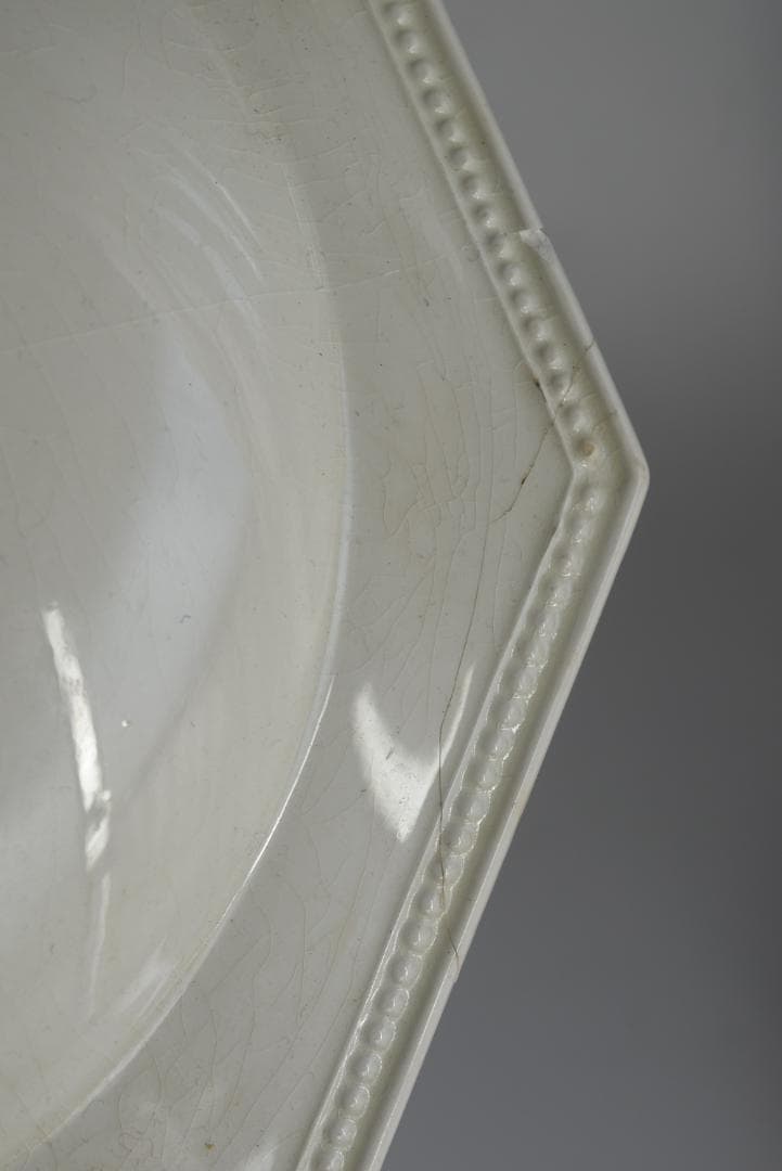 訳有　クレイユモントロー　オクトゴナル　スーピエ　印有　フランスアンティーク金継