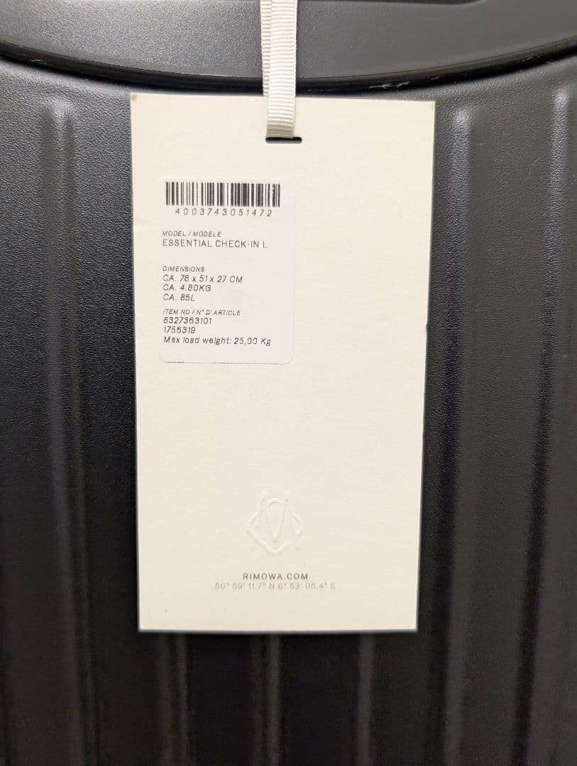 RIMOWA ESSENTIAL Check in L 　MATT BLACK