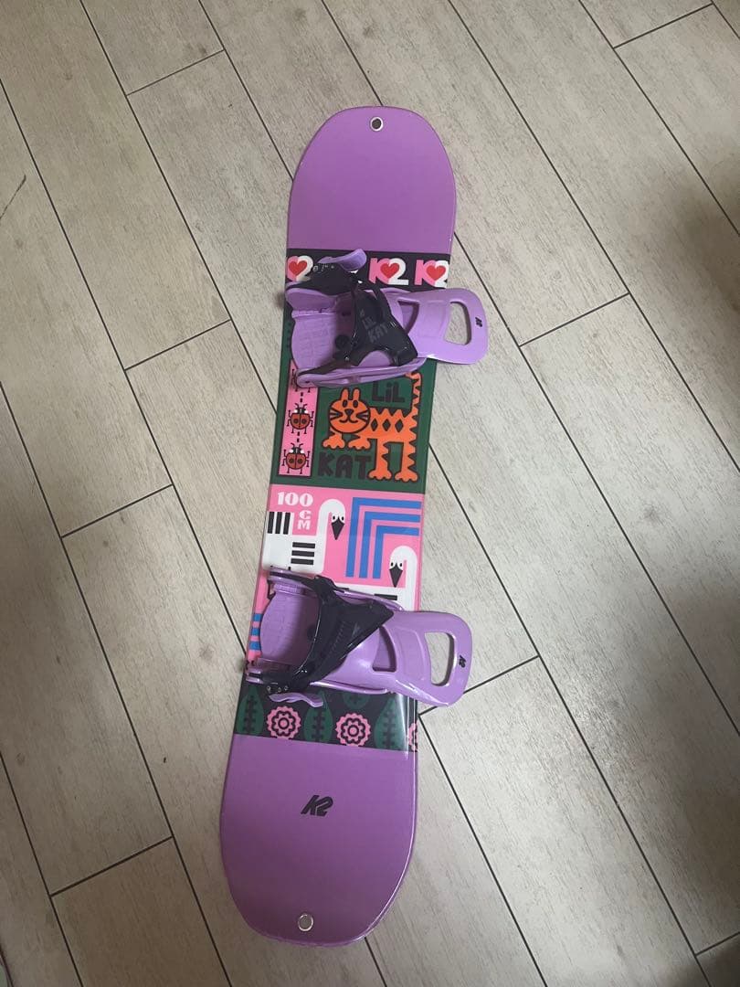 K2 スノーボード 100cm パープル カブトムシデザイン2点セットカバー付き