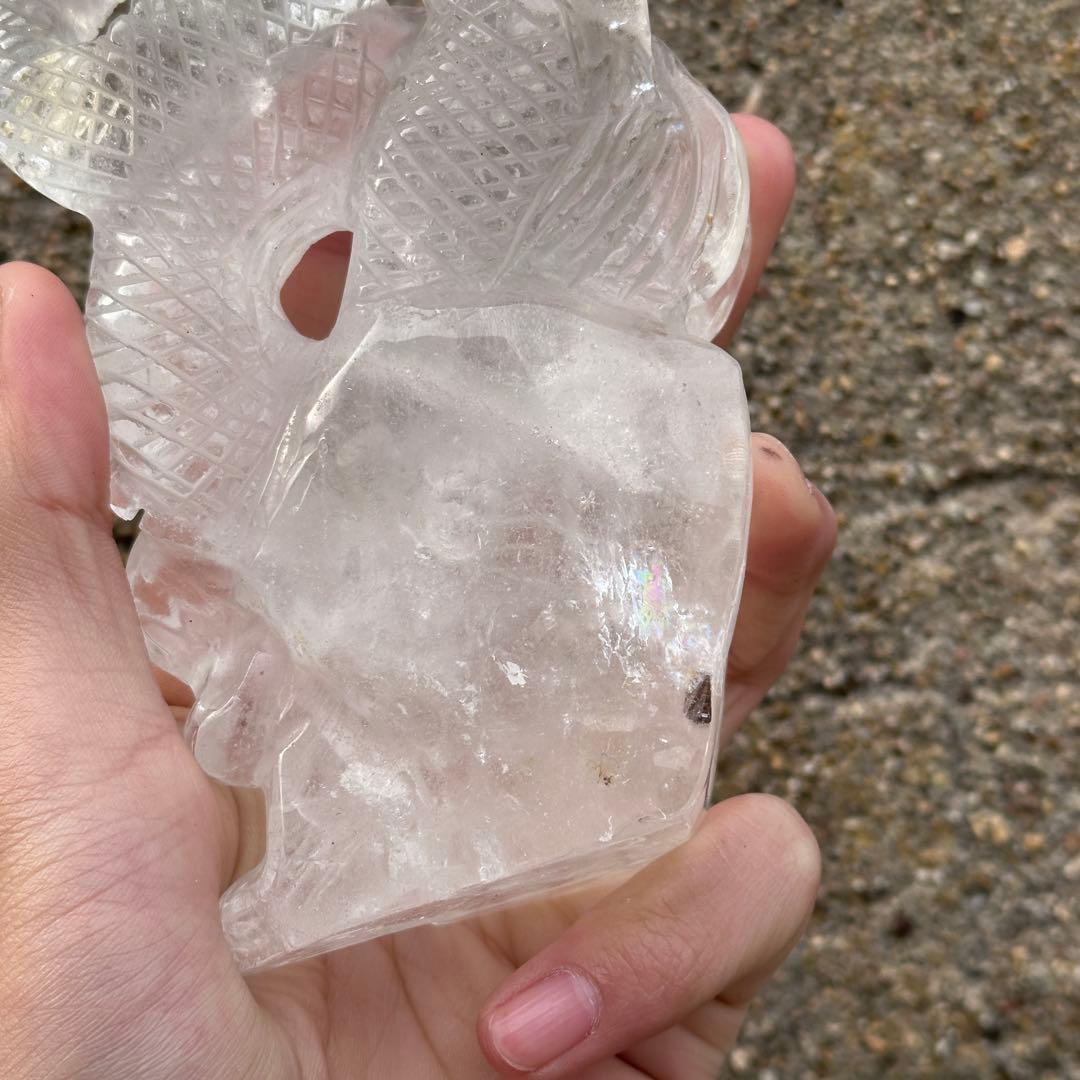 天然石 水晶の龍　置物　ご購入前に在庫確認必要G.182