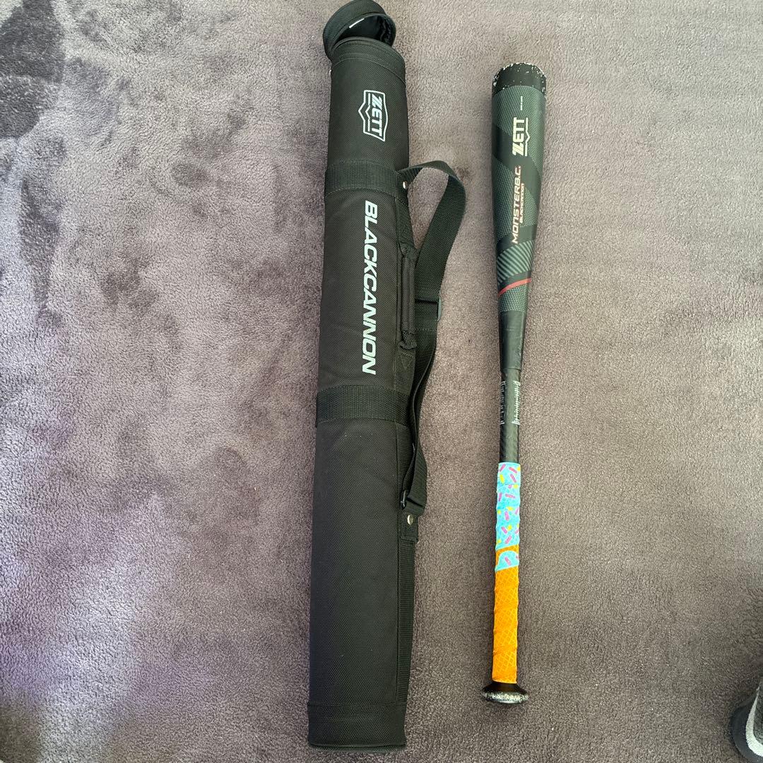 少年軟式用バット　モンスターブラックキャノン(76㎝)560gケース付き