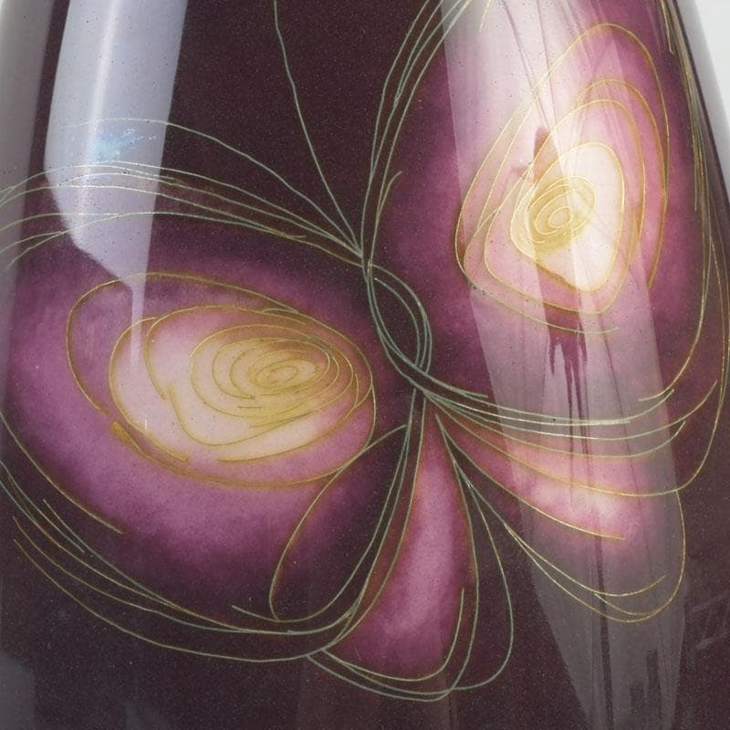 七宝焼　田村七宝工芸　蝶文瓶　花瓶　箱付　V　9893A