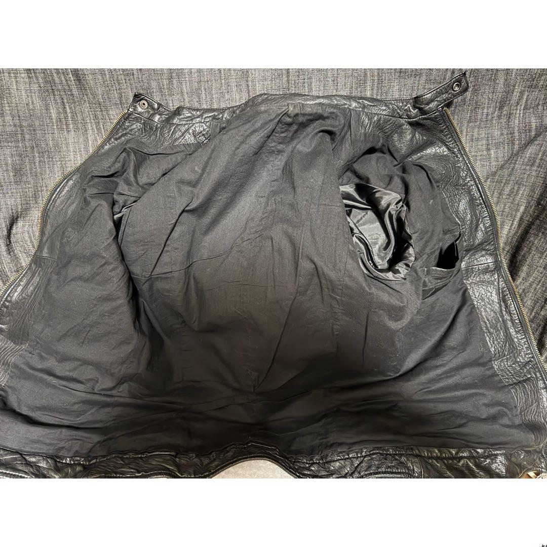 SHELLAC カウレザー 牛革 シングルライダースジャケット Y2K ブラック