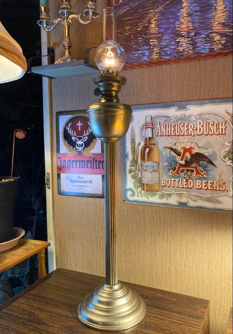 大型 ヴィンテージ オイルランプ アンティーク 西洋 洋風 置物 レトロ ライト