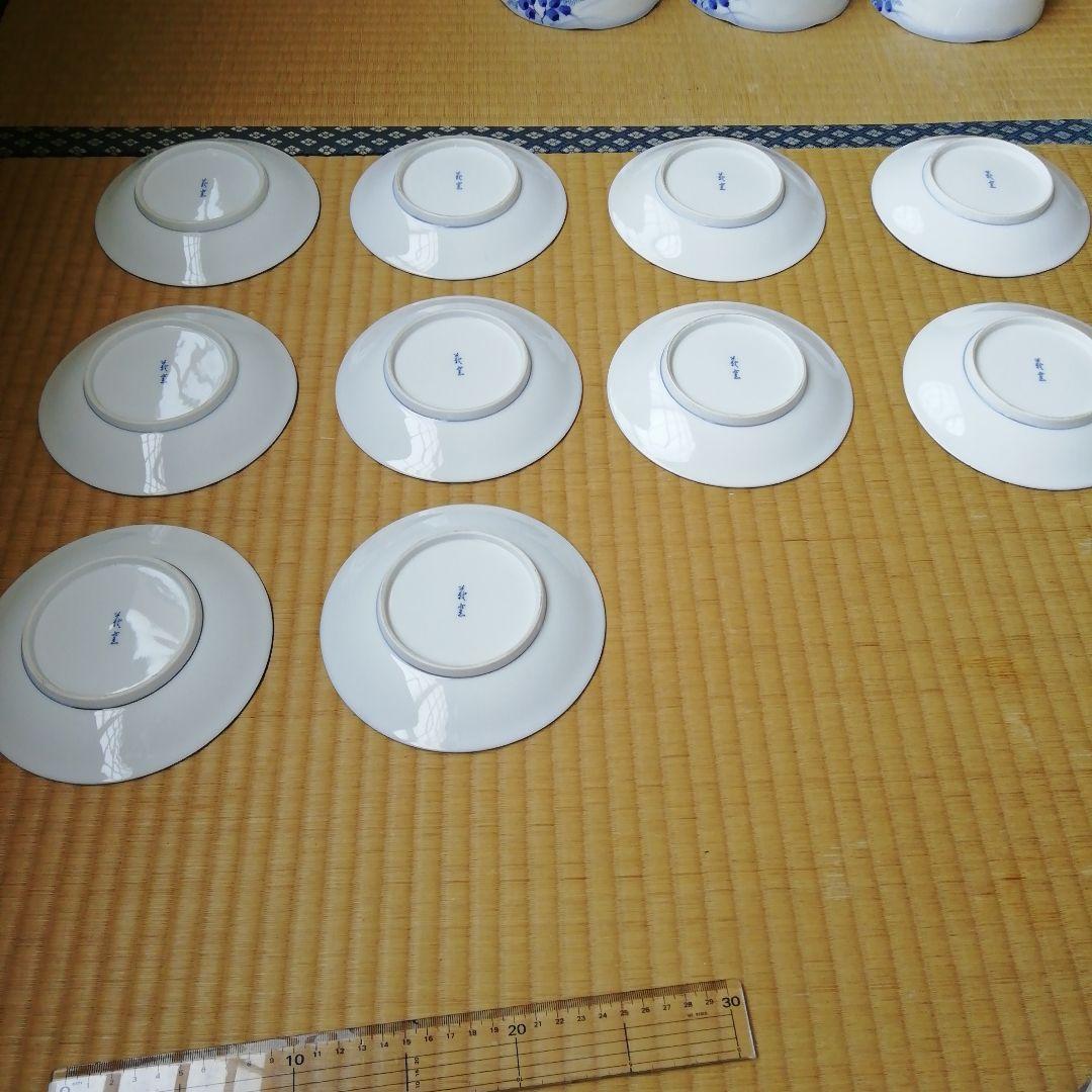 白青花柄陶磁器食器99枚セット